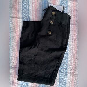 Black ankle tapered dress pants